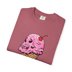 Skull Ice Cream Art With Cherry On Top Design T-Shirt