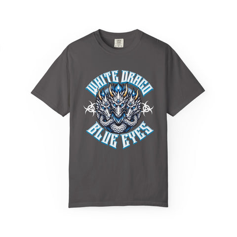 Dragon Art Tee - Blue-Eyed Three-Headed Fantasy Gift
