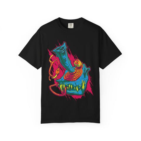 Surreal Gaming Tee - Monster Joystick Shirt for Arcade Fans