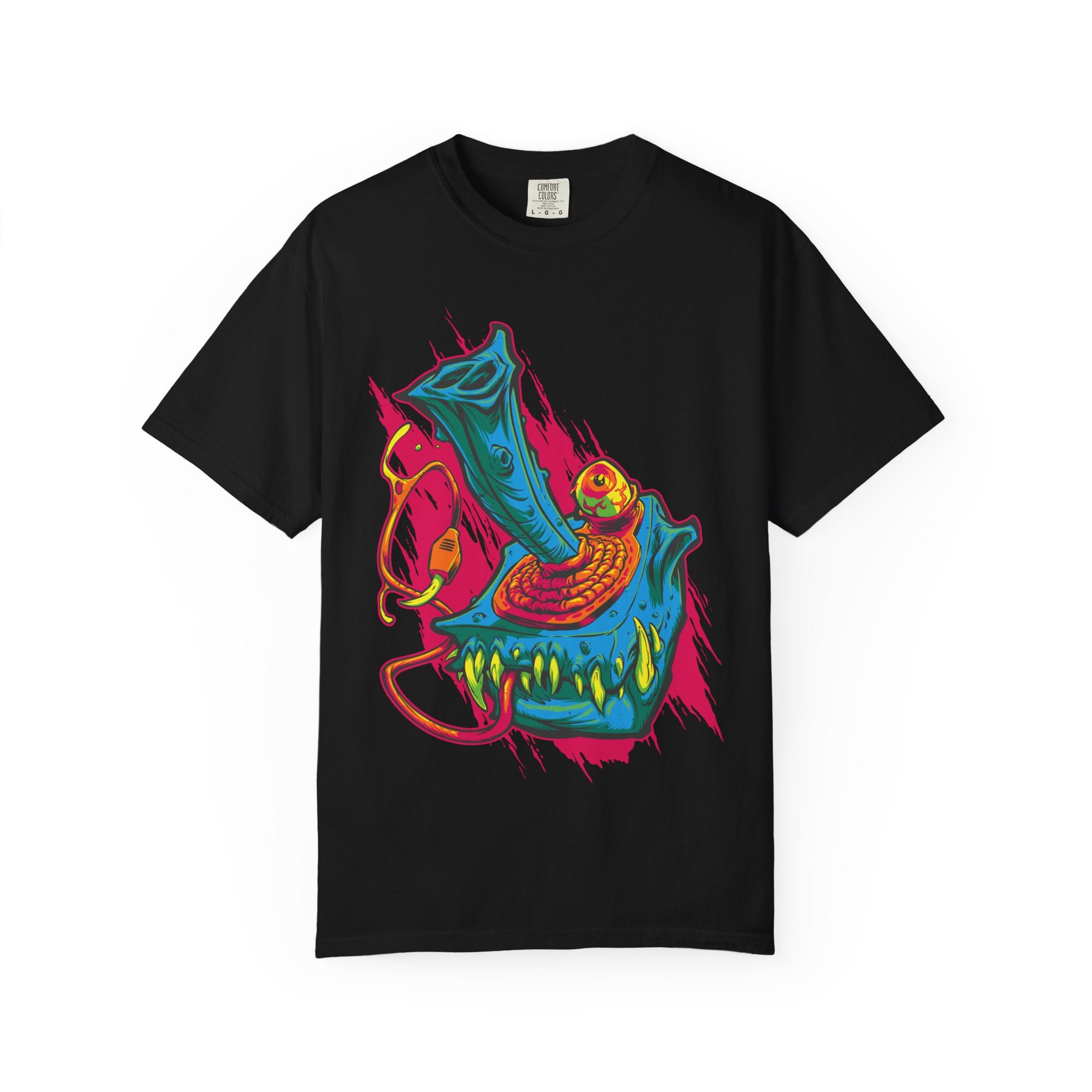 Surreal Gaming Tee - Monster Joystick Shirt for Arcade Fans - Sinful Threads