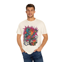 Rock Skull Guitarist Tee – Punk Metal Skeleton Shirt