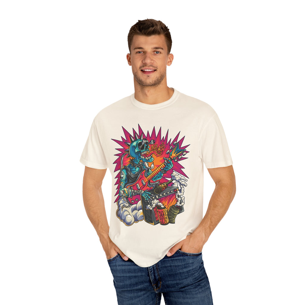 Rock Skull Guitarist Tee – Punk Metal Skeleton Shirt - Sinful Threads