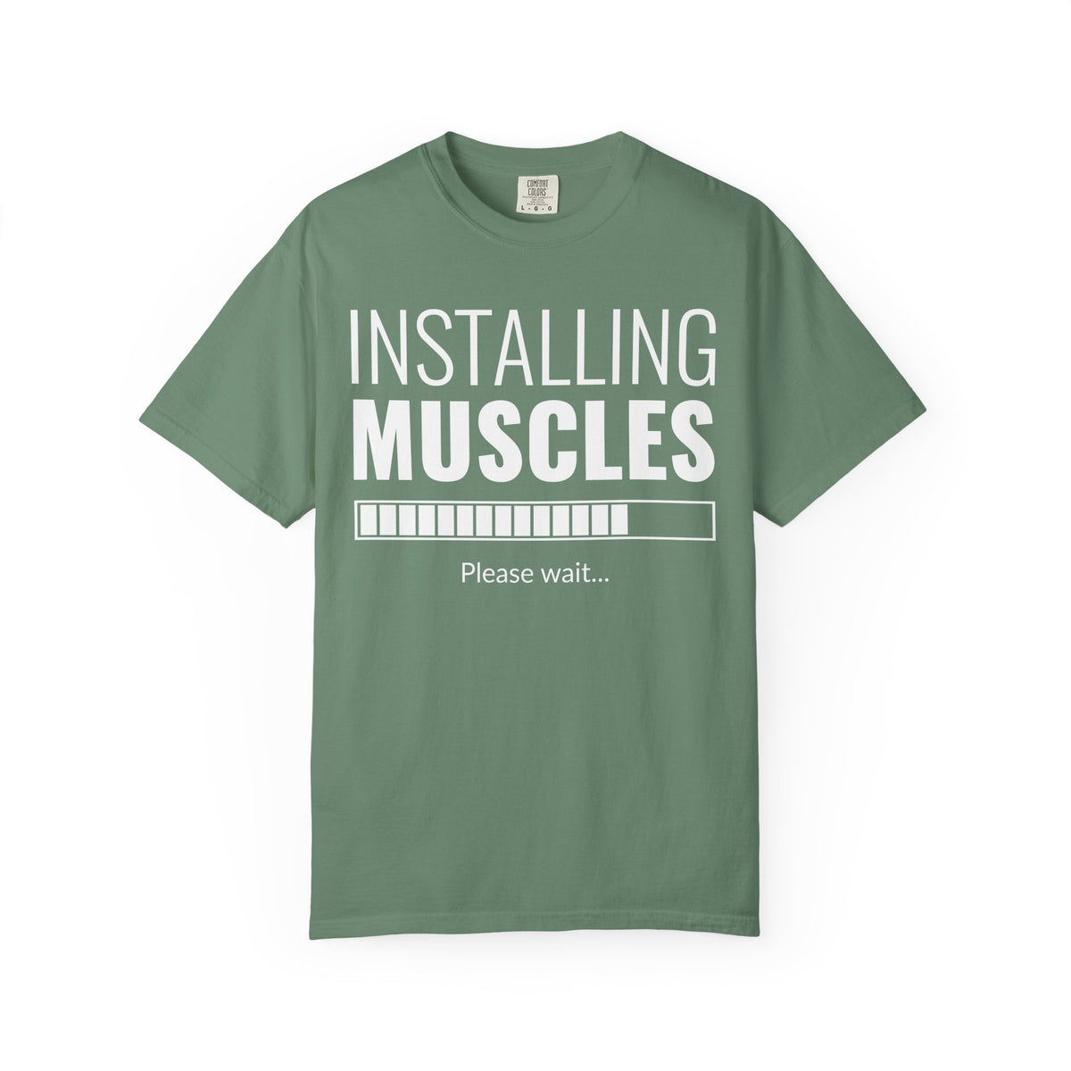 Installing Muscles Please Wait Funny Gym Fitness T-Shirt