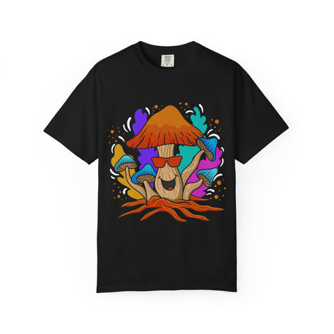 Psychedelic Mushroom Tee - Trippy Sunglasses Fungi Gift