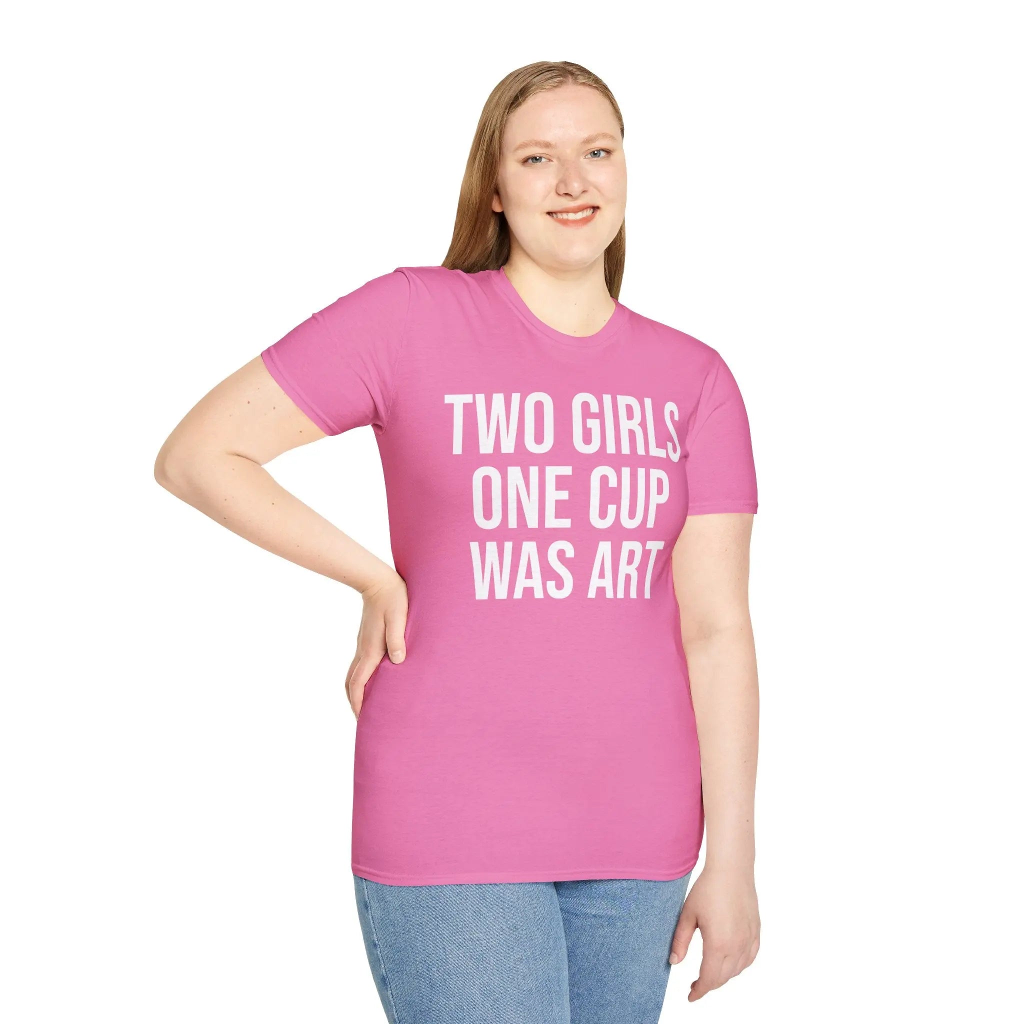 2 Girls 1 Cup Was Art - Funny Statement Shirt Printify