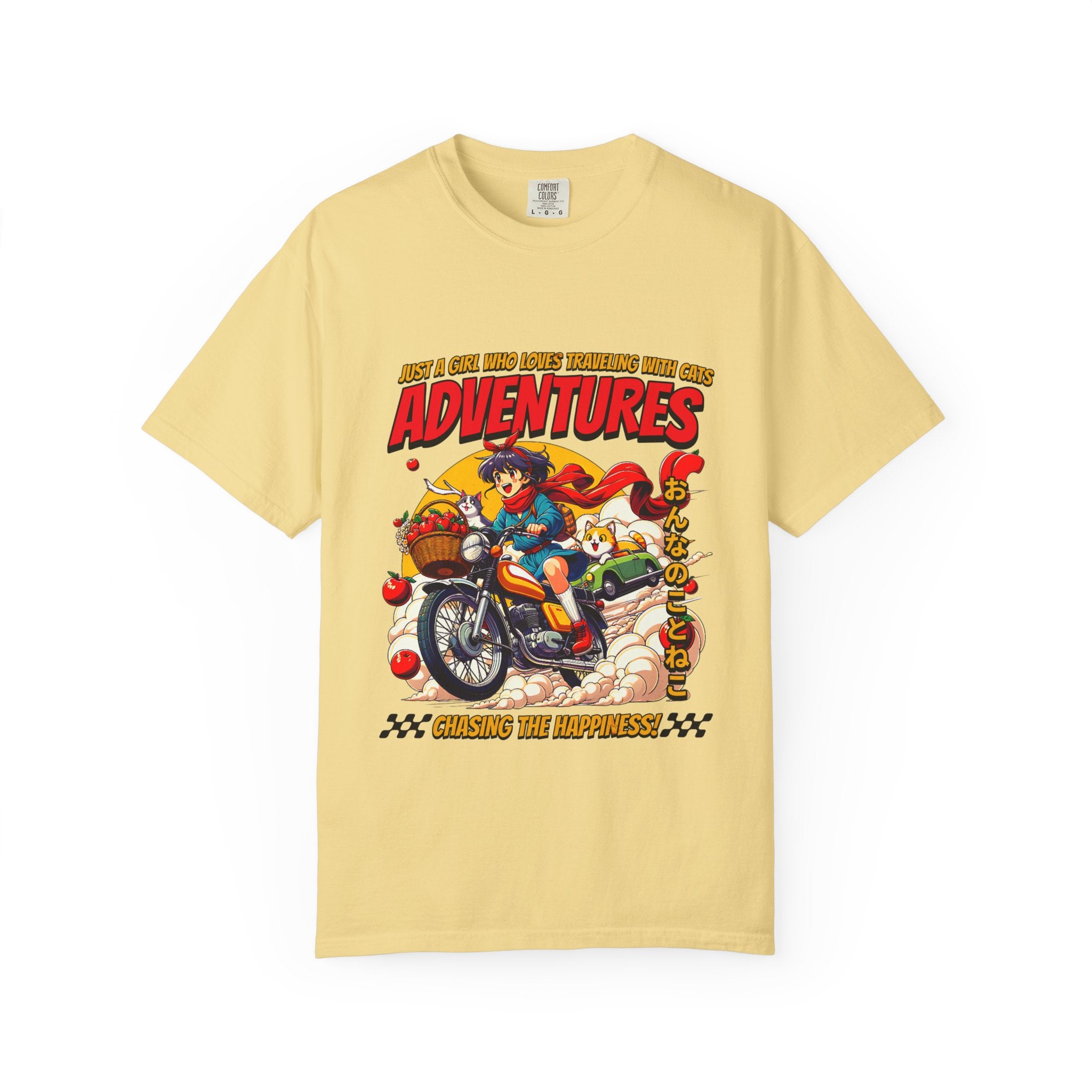 Cat Motorcycle Tee - Anime Adventure Top - Perfect Gift - Sinful Threads