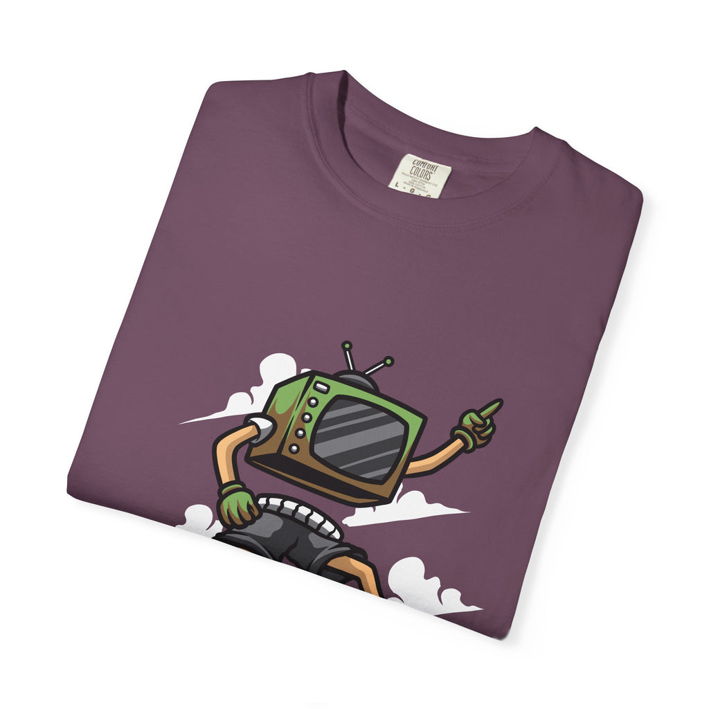 TV Head Skater Shirt - Retro Television Tee - Funny Geek Gift - Sinful Threads