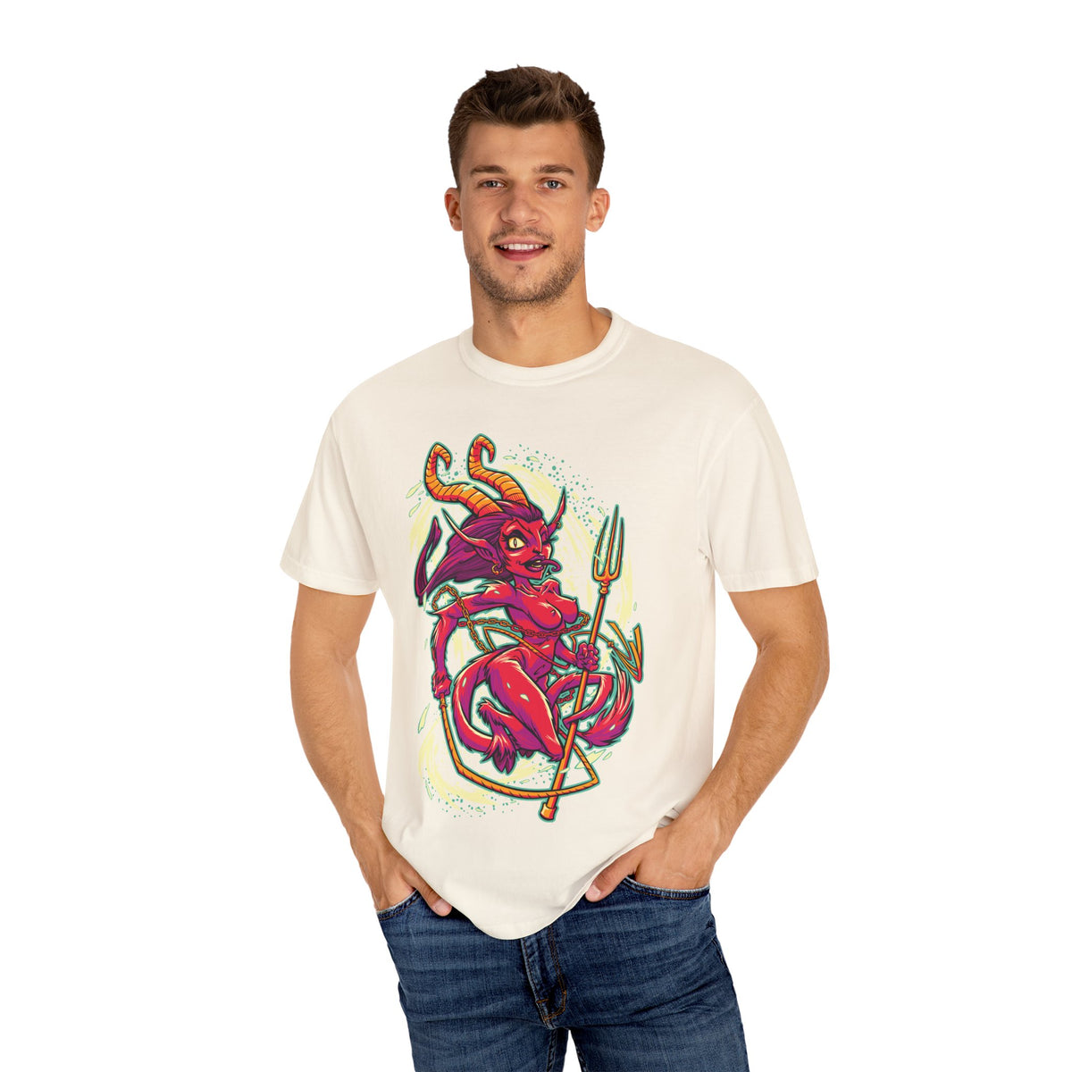 Female Krampus T-Shirt - Cute She Devil Cartoon Tee