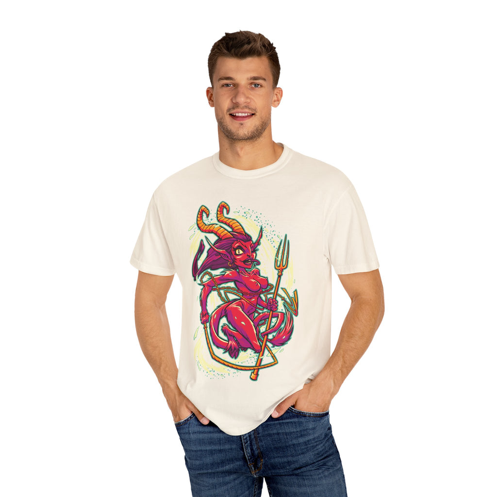 Female Krampus T-Shirt - Cute She Devil Cartoon Tee - Sinful Threads