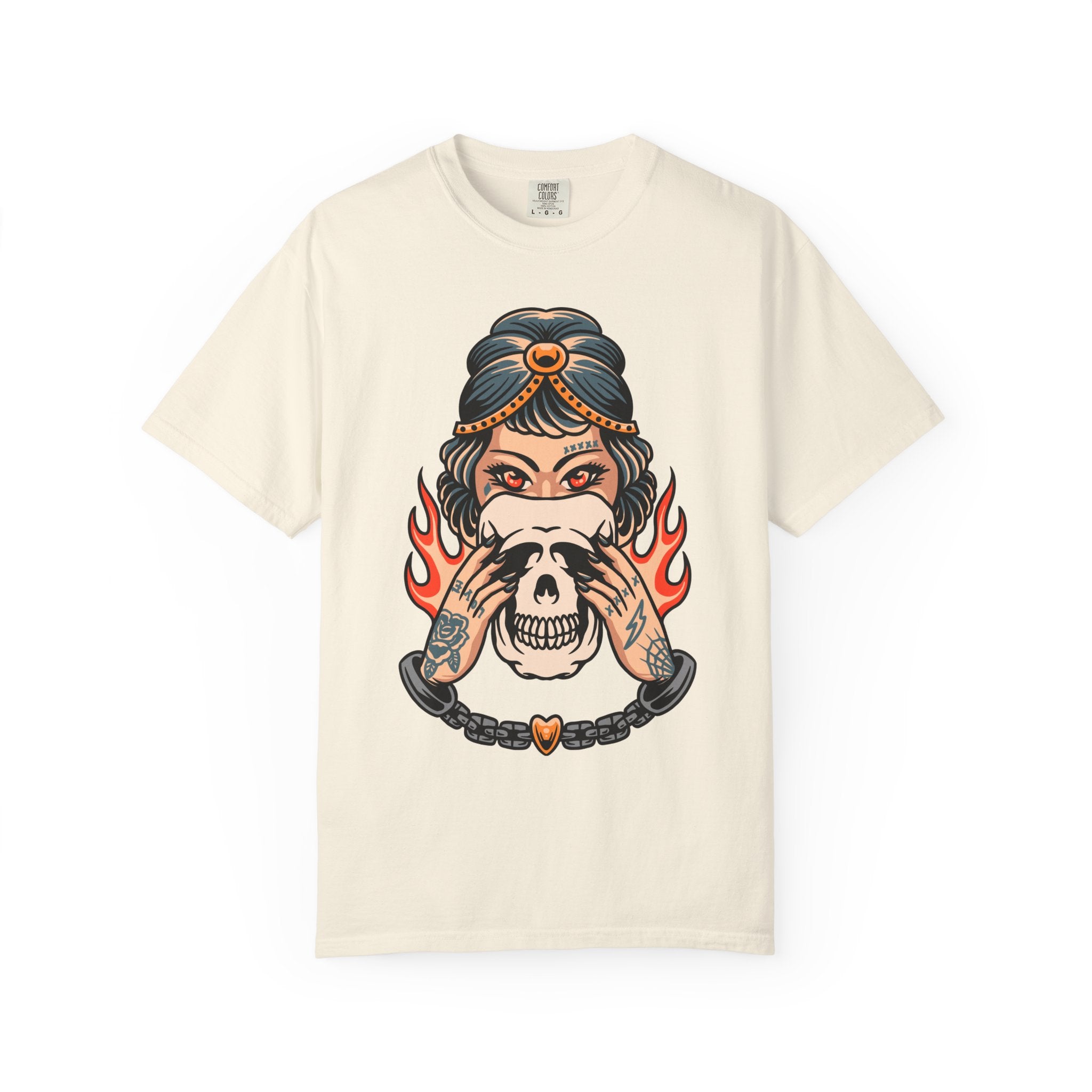 Traditional Tattoo Shirt - Fortune Teller Tee - Skull Graphic Top - Sinful Threads