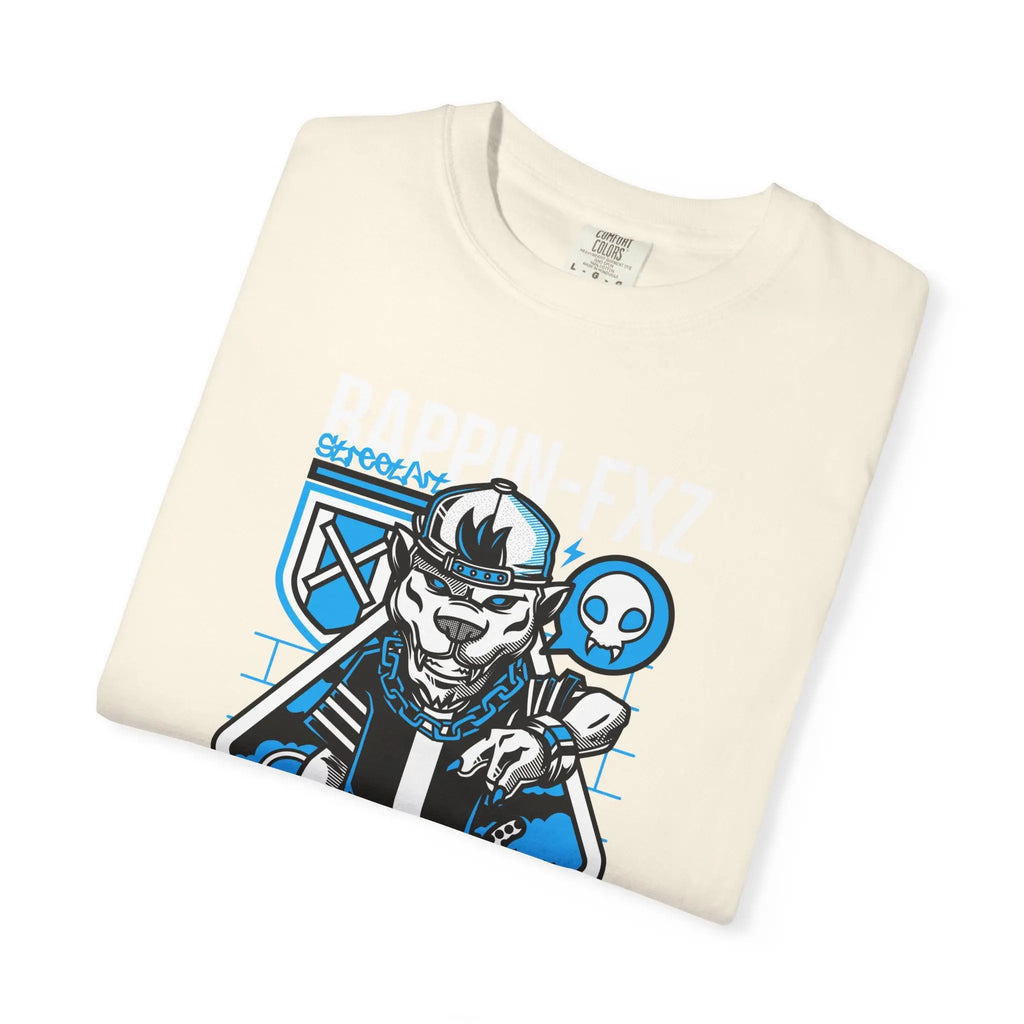 Gangster Wolf with Microphone Urban Art Drawing T-Shirt - Sinful Threads