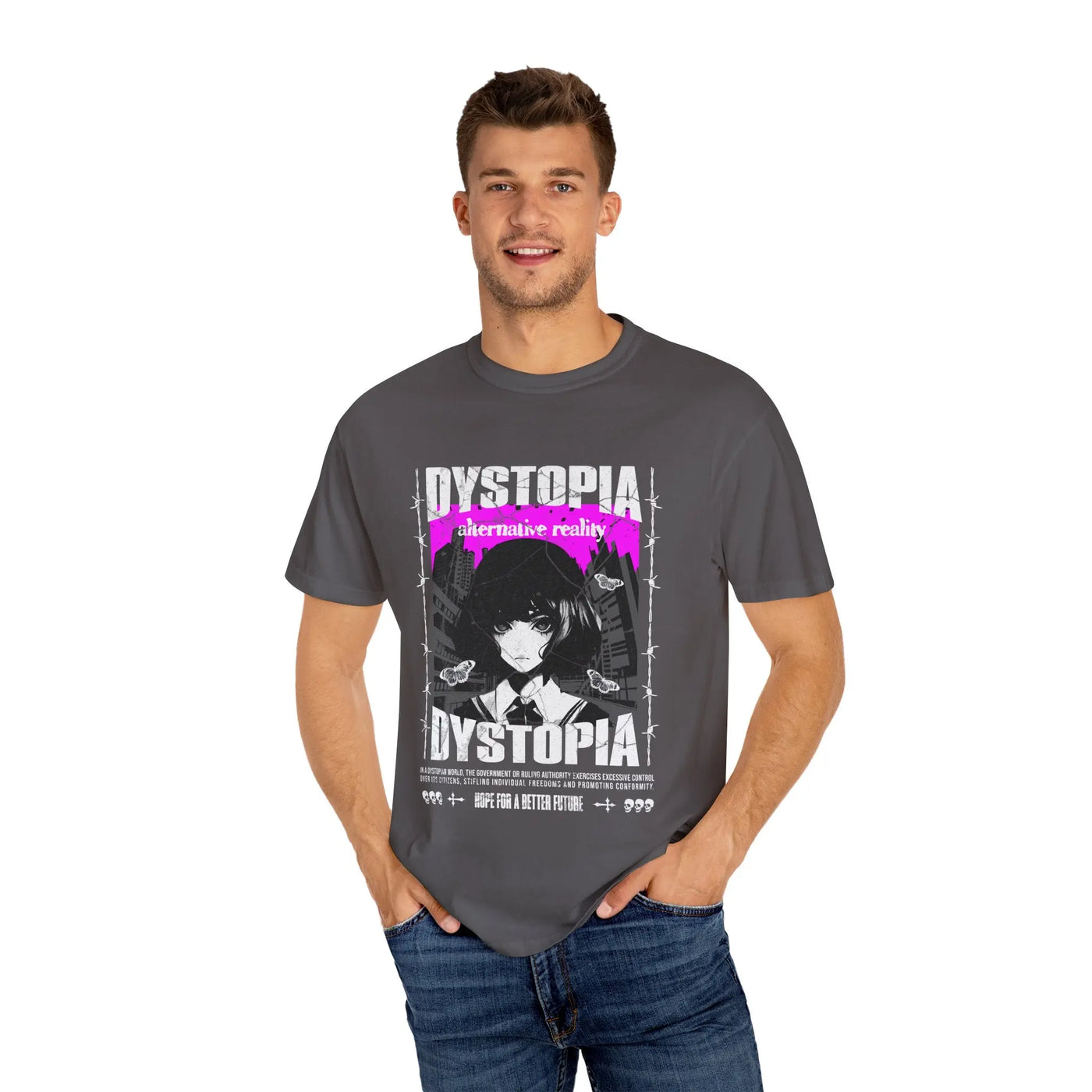 Dark Academia Tee - Urban Grunge Anime Girl Aesthetic - Sinful Threads