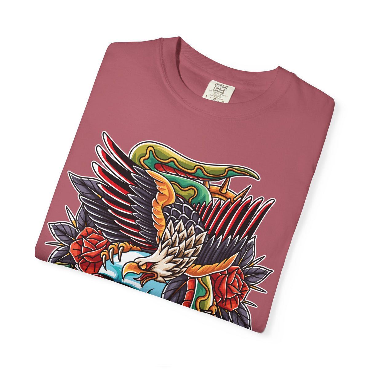 Biker Tattoo Shirt - Skull Eagle Snake Tee - Outlaw Apparel