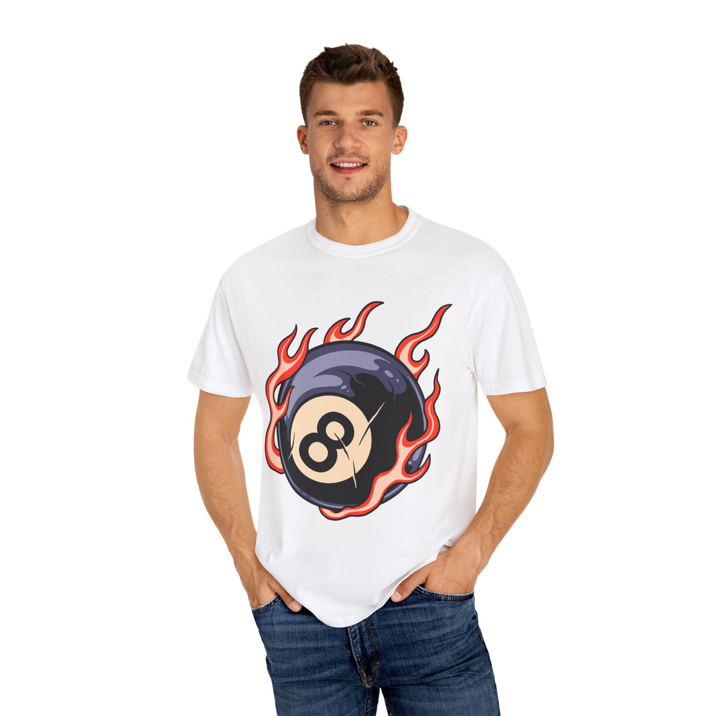 Billiards Player Shirt - Flaming Eight Ball - Pool Player Gift - Sinful Threads