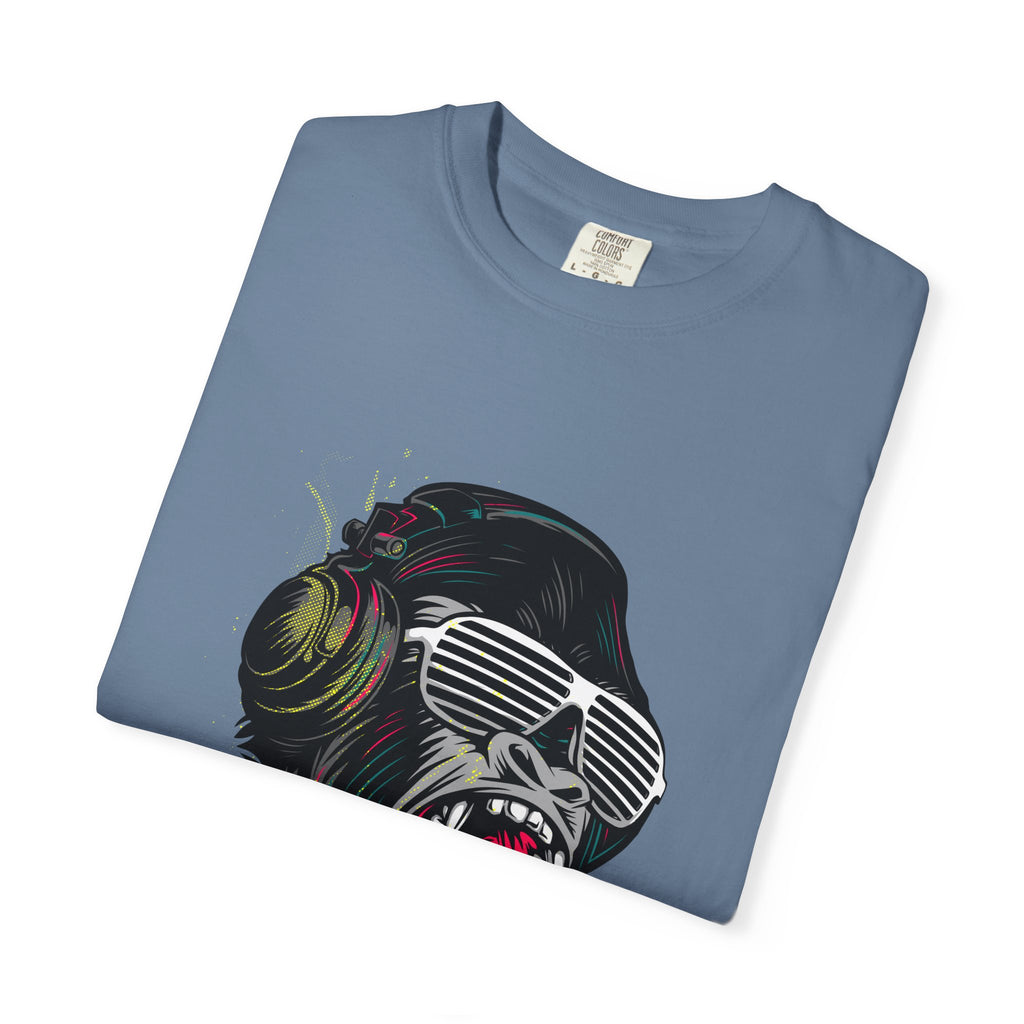 Angry Gorilla With Headphones And Glasses Design T-Shirt - Sinful Threads