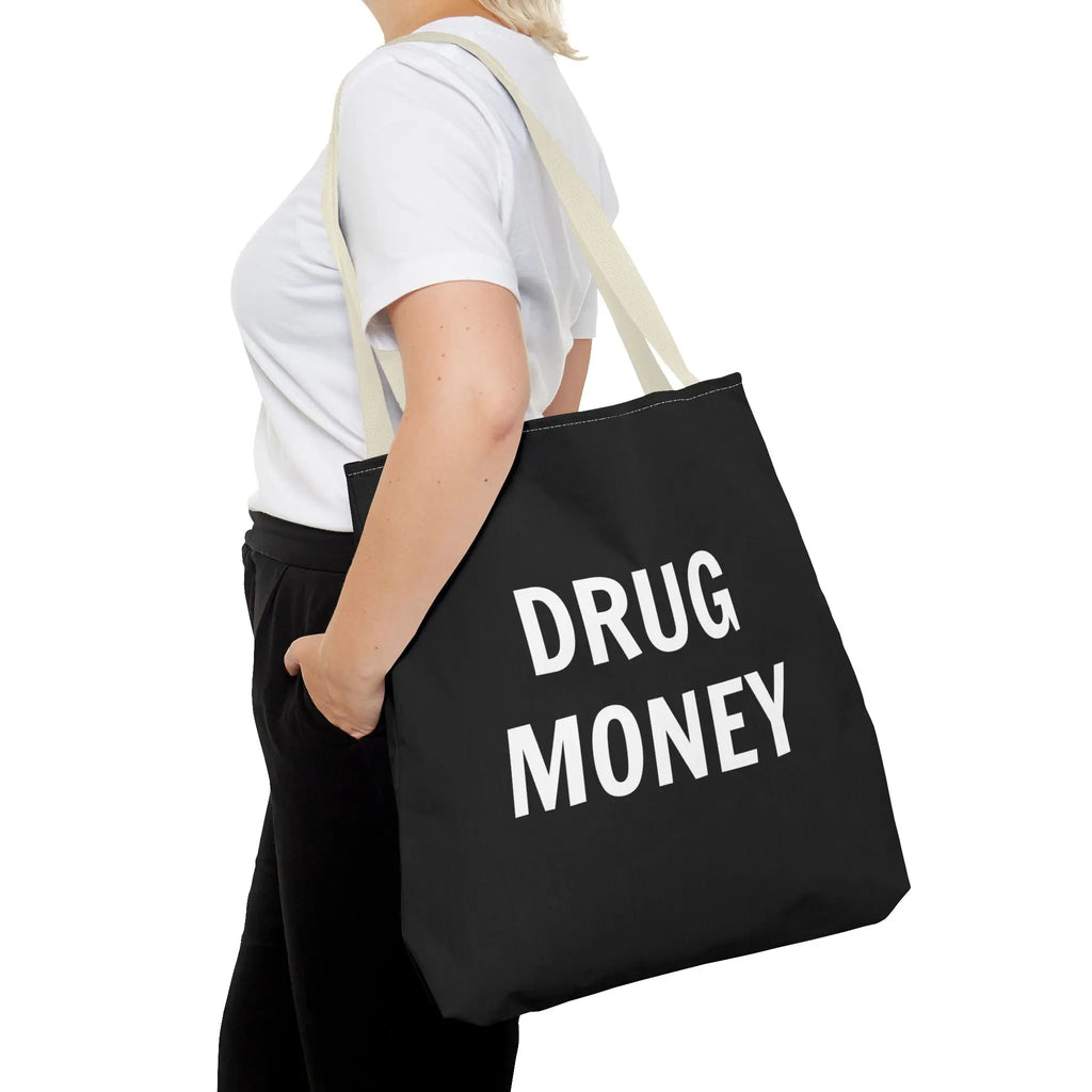 Funny Tote Bag – Bold “Drug Money” Heavy-Duty Shopper Printify