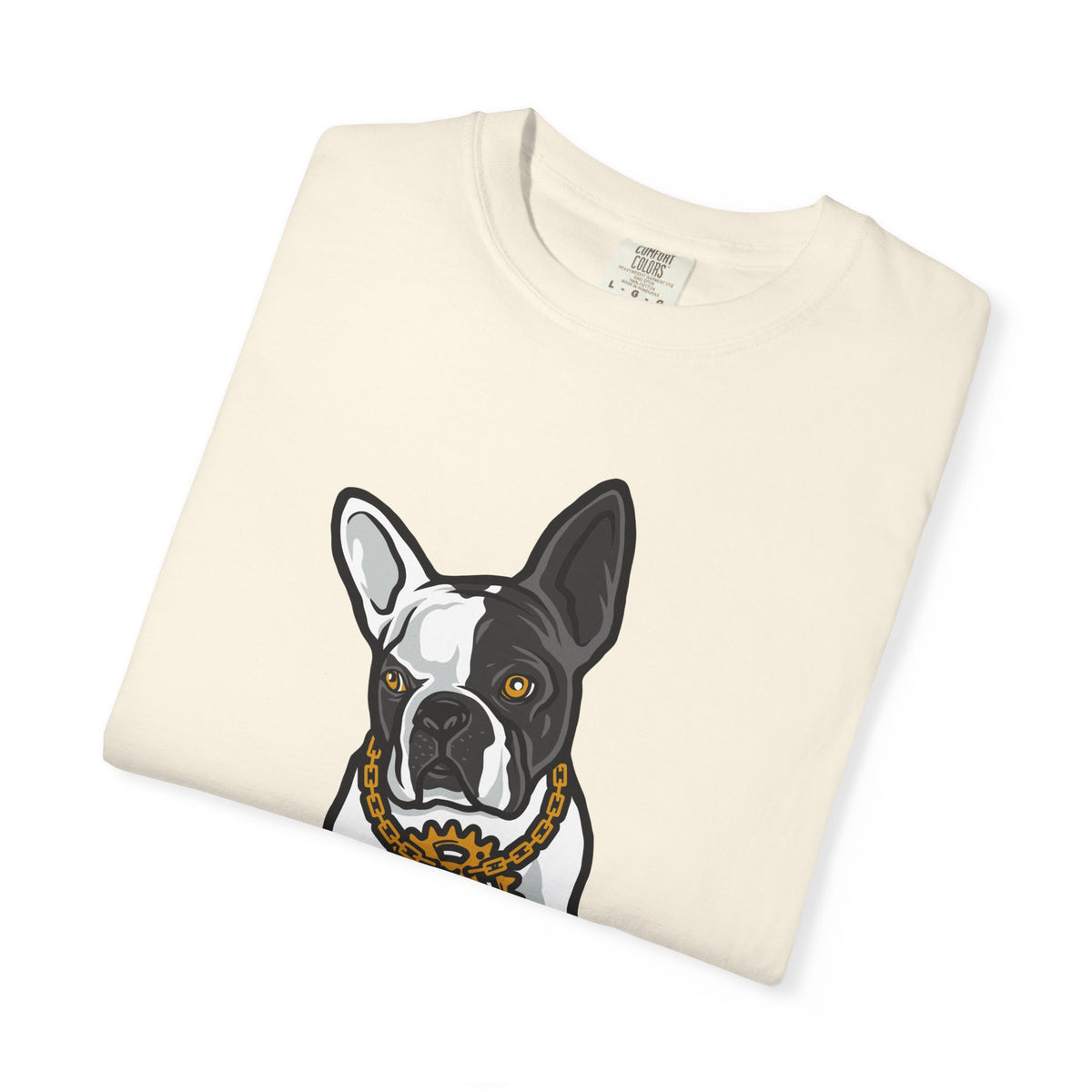 Cartoon French Bulldog with Gear Necklace Cool Dog T-Shirt