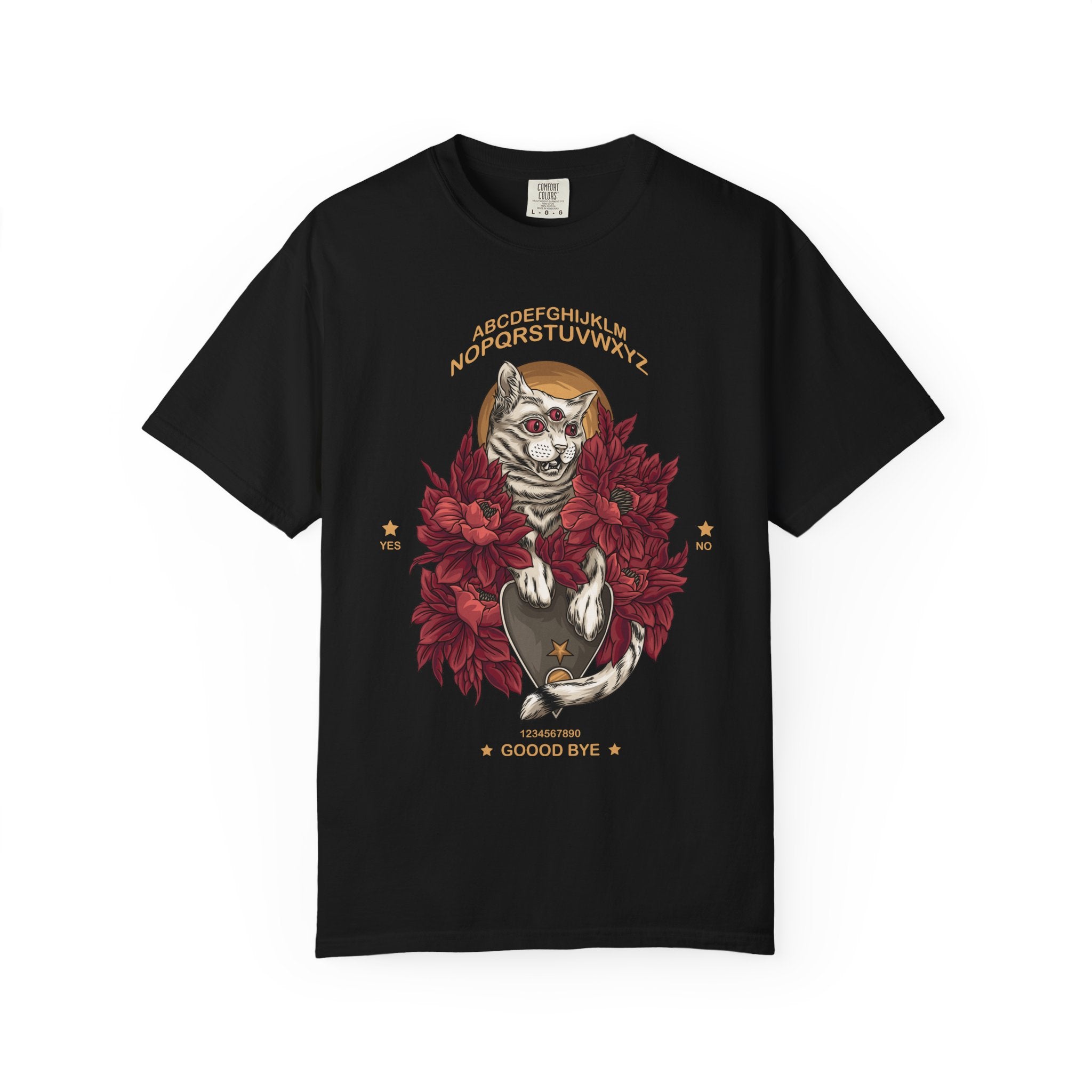 Three-Eyed Cat Tee - Witchy Ouija Vibes - Occult Shirt - Sinful Threads