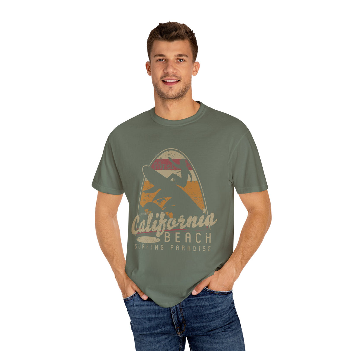 Los Angeles California Beach Surfing Paradise Style T-Shirt - Sinful Threads