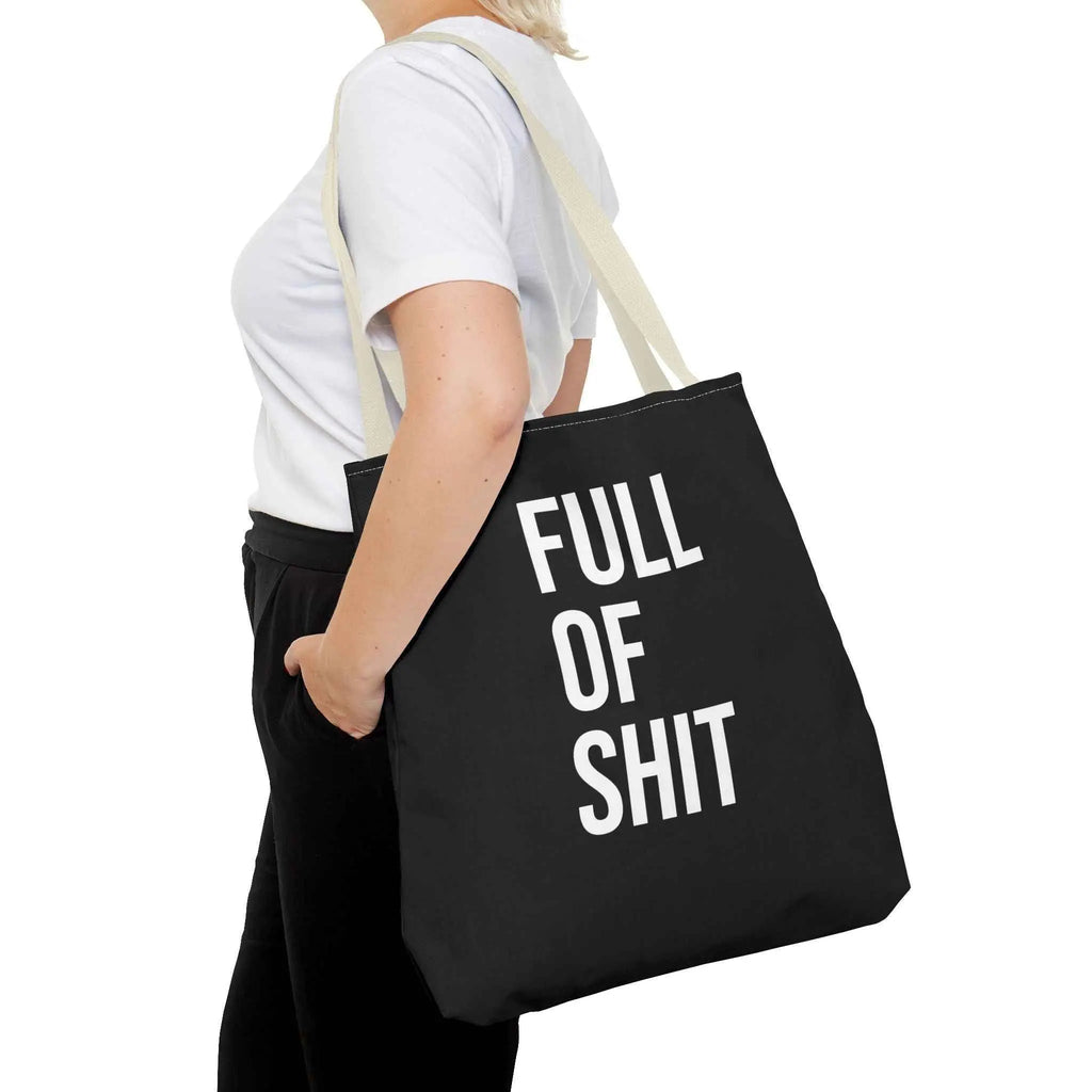 Sarcastic Canvas Tote Bag - Full Of Shit Funny Quote