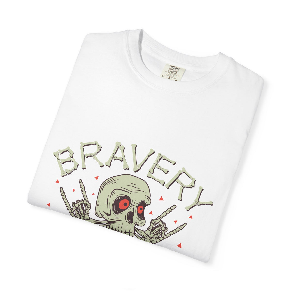 Funny Skull Shirt - Bravery Stupidity Tee - Cool Graphic