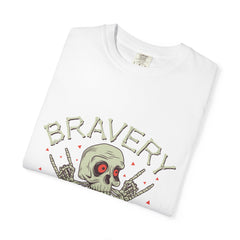 Funny Skull Shirt - Bravery Stupidity Tee - Cool Graphic