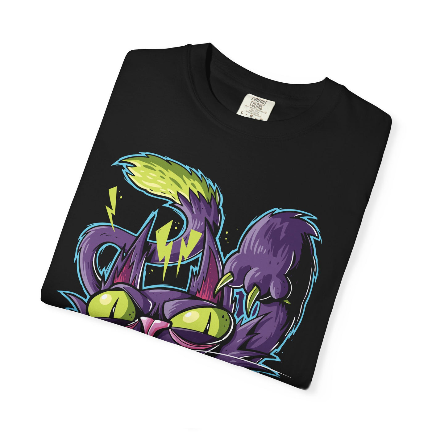 Cartoon Cat Tee - Trophy Hunter Graffiti Style Funny Cat Shirt - Sinful Threads