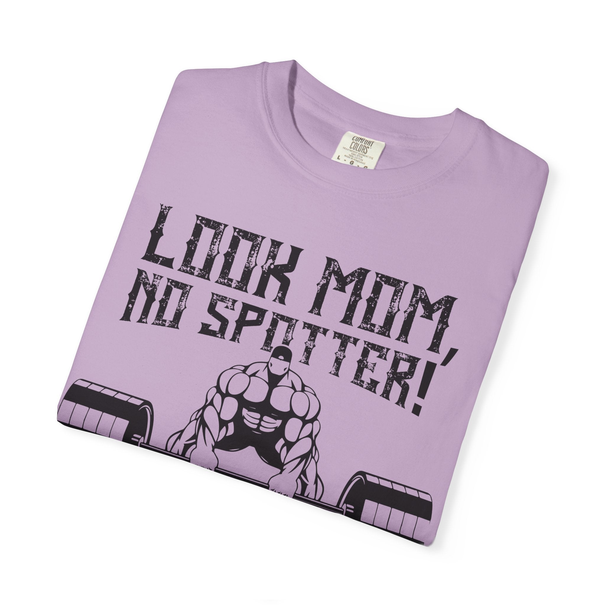 Look Mom No Spotter T-Shirt - Funny Gym Gift - Sinful Threads
