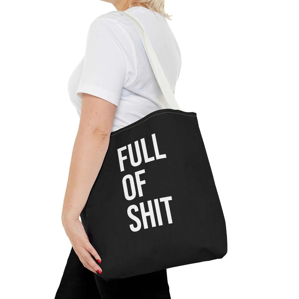 Sarcastic Canvas Tote Bag - Full Of Shit Funny Quote