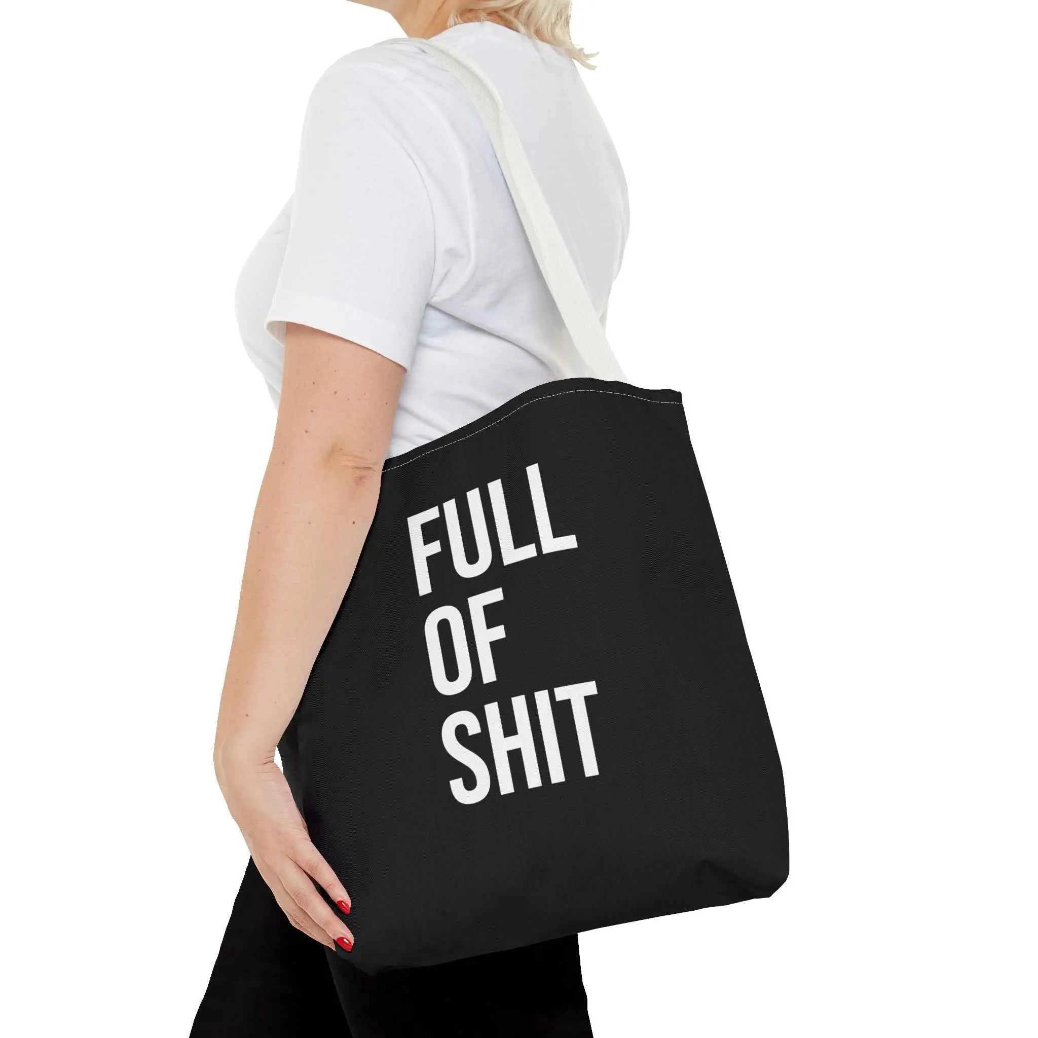 Sarcastic Canvas Tote Bag - Full Of Shit Funny Quote