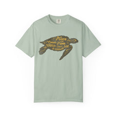 Sea Turtle Peace Comes From Within Design Graphic T-Shirt - Sinful Threads