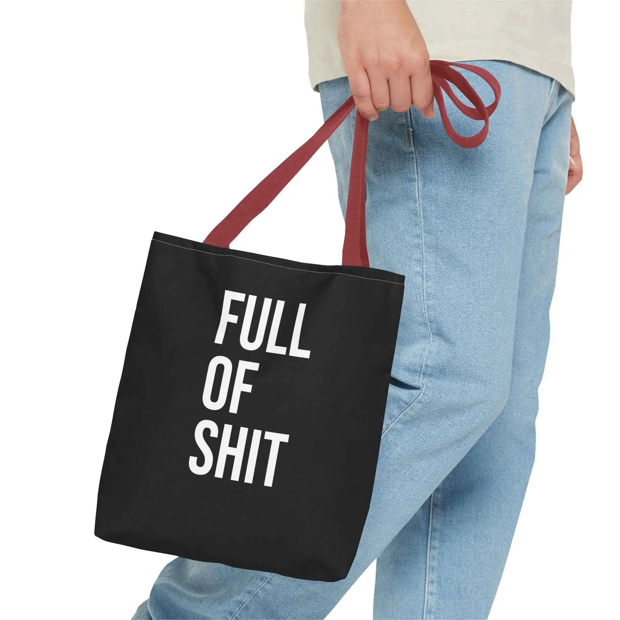 Sarcastic Canvas Tote Bag - Full Of Shit Funny Quote