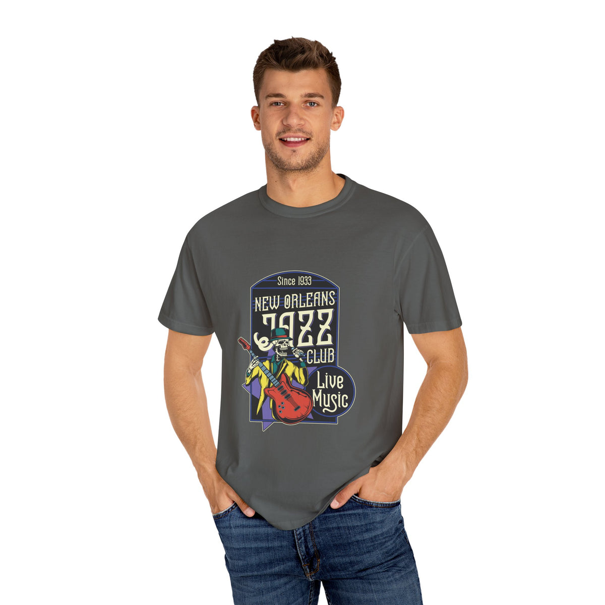 New Orleans Jazz Shirt - Jazz Club Skull Tee, NOLA Music Gift