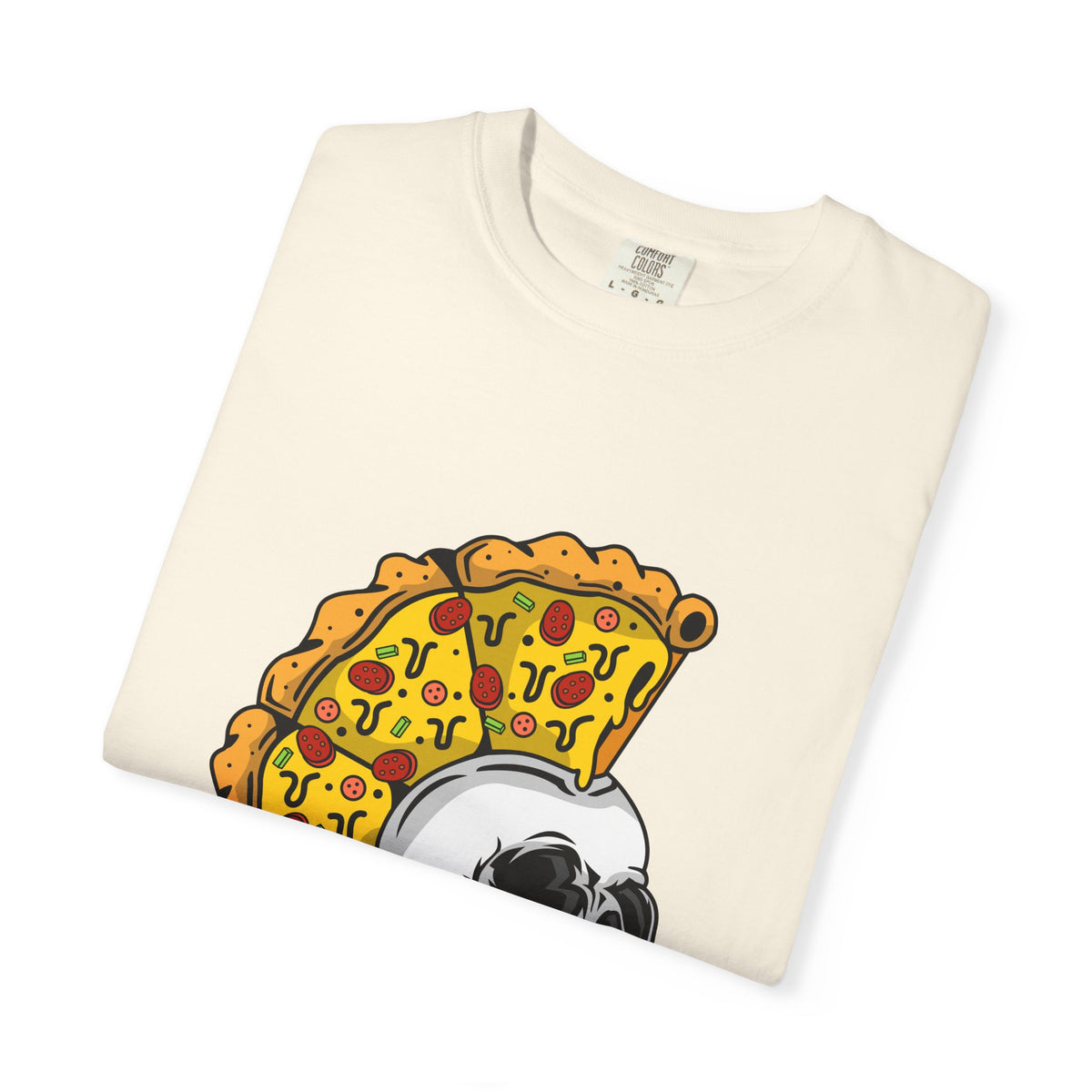Pizza Mohawk Skull Funny Graphic Unique Design T-Shirt