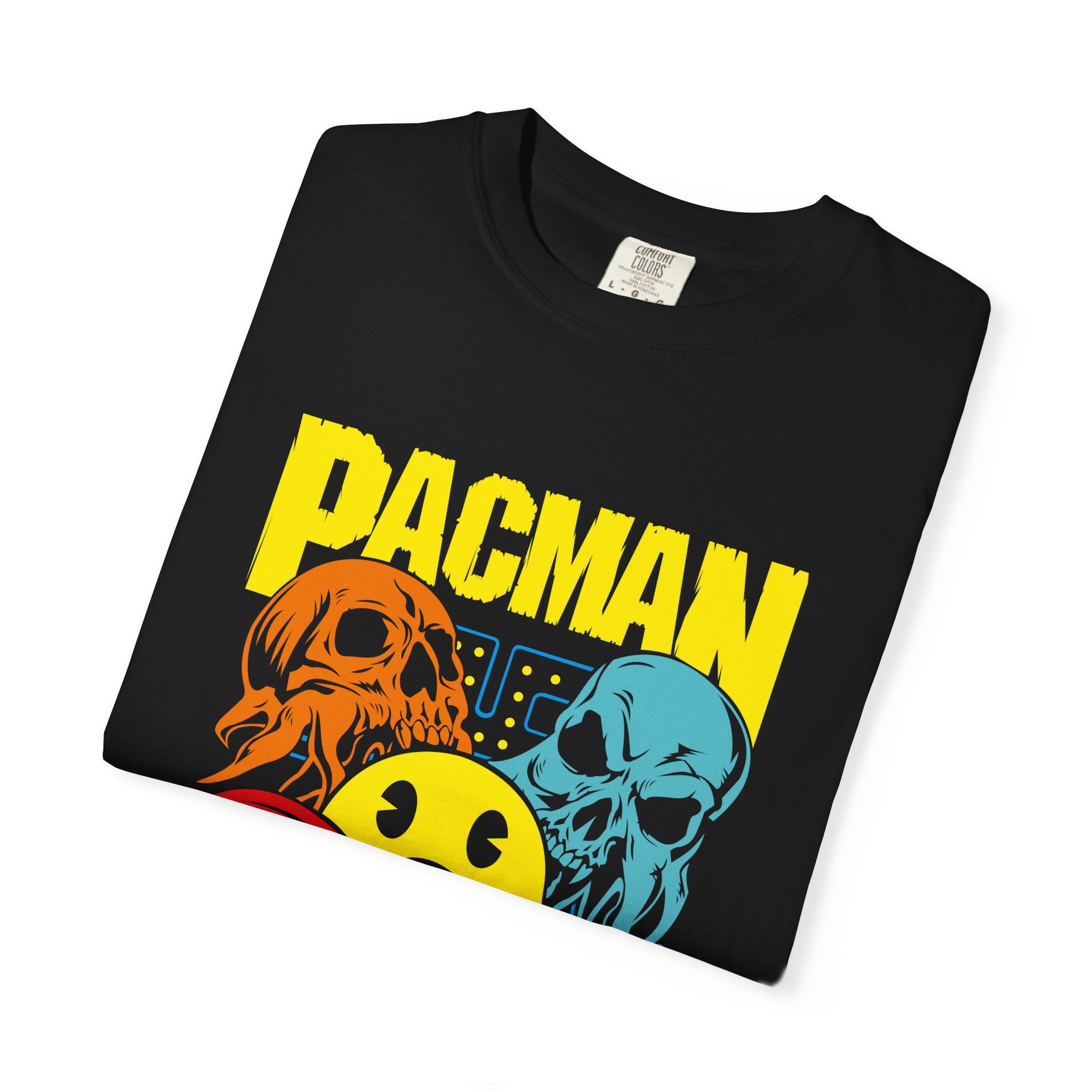 80s Arcade Pacman Ghost Skull Tee Retro Gaming Geeky Gift - Sinful Threads