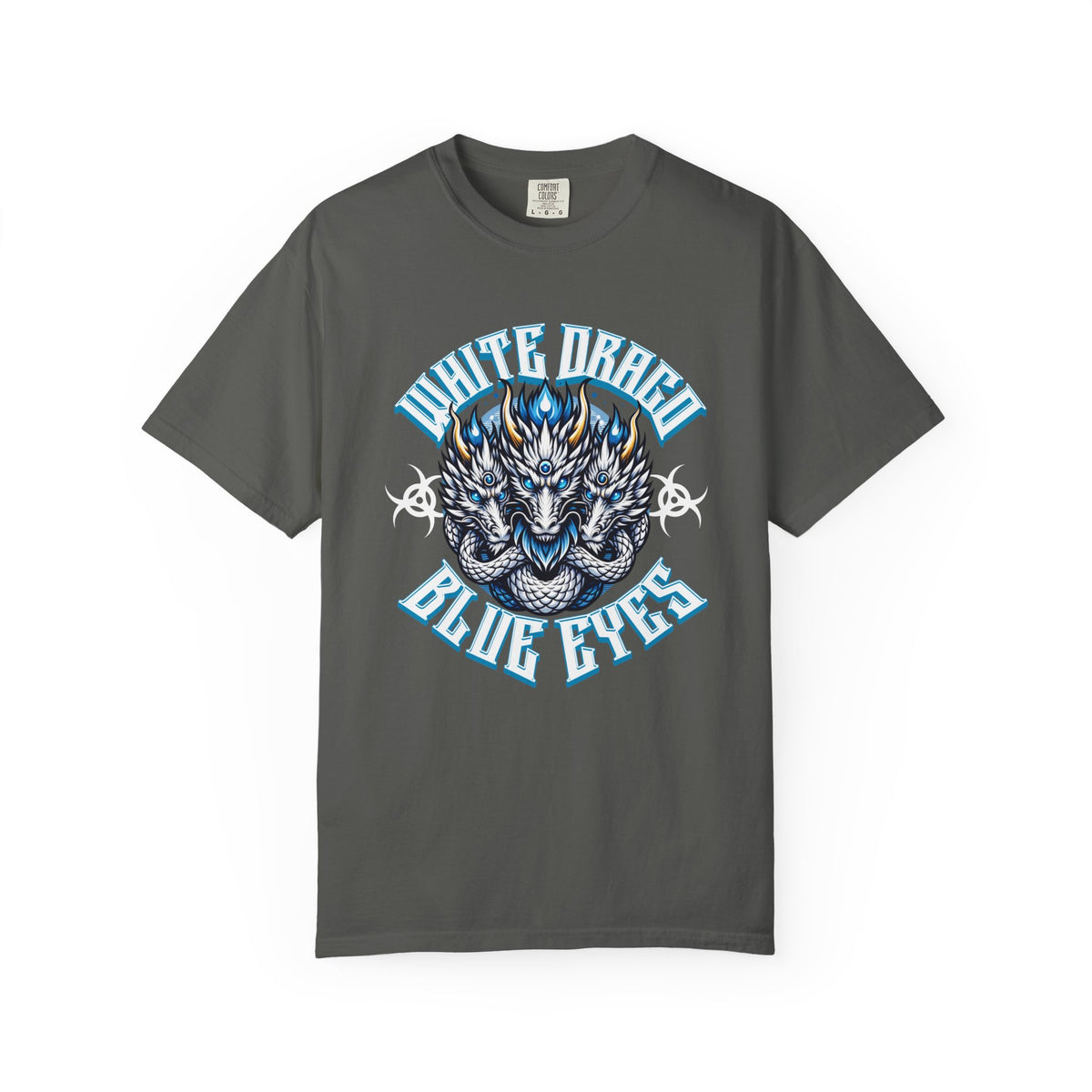Dragon Art Tee - Blue-Eyed Three-Headed Fantasy Gift