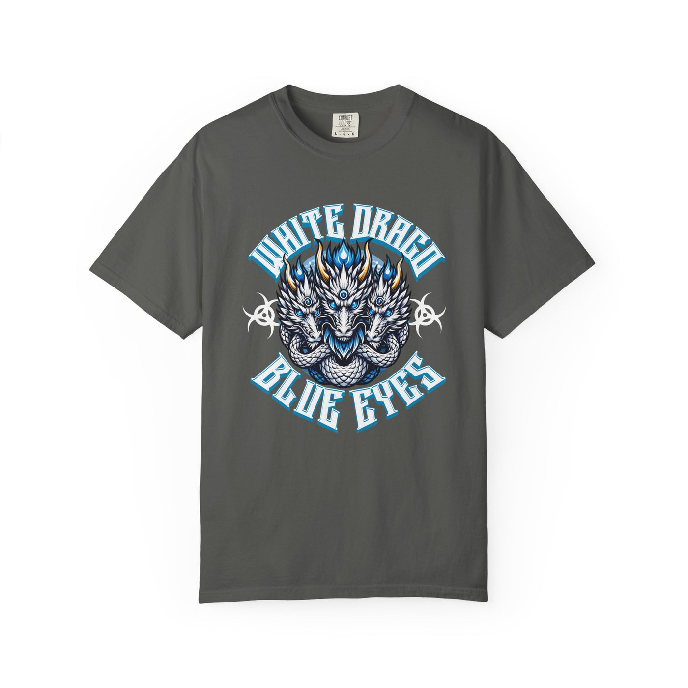 Dragon Art Tee - Blue-Eyed Three-Headed Fantasy Gift - Sinful Threads