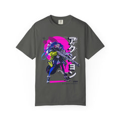 Cyberpunk Girl Tee - Futuristic Manga Gun Streetwear