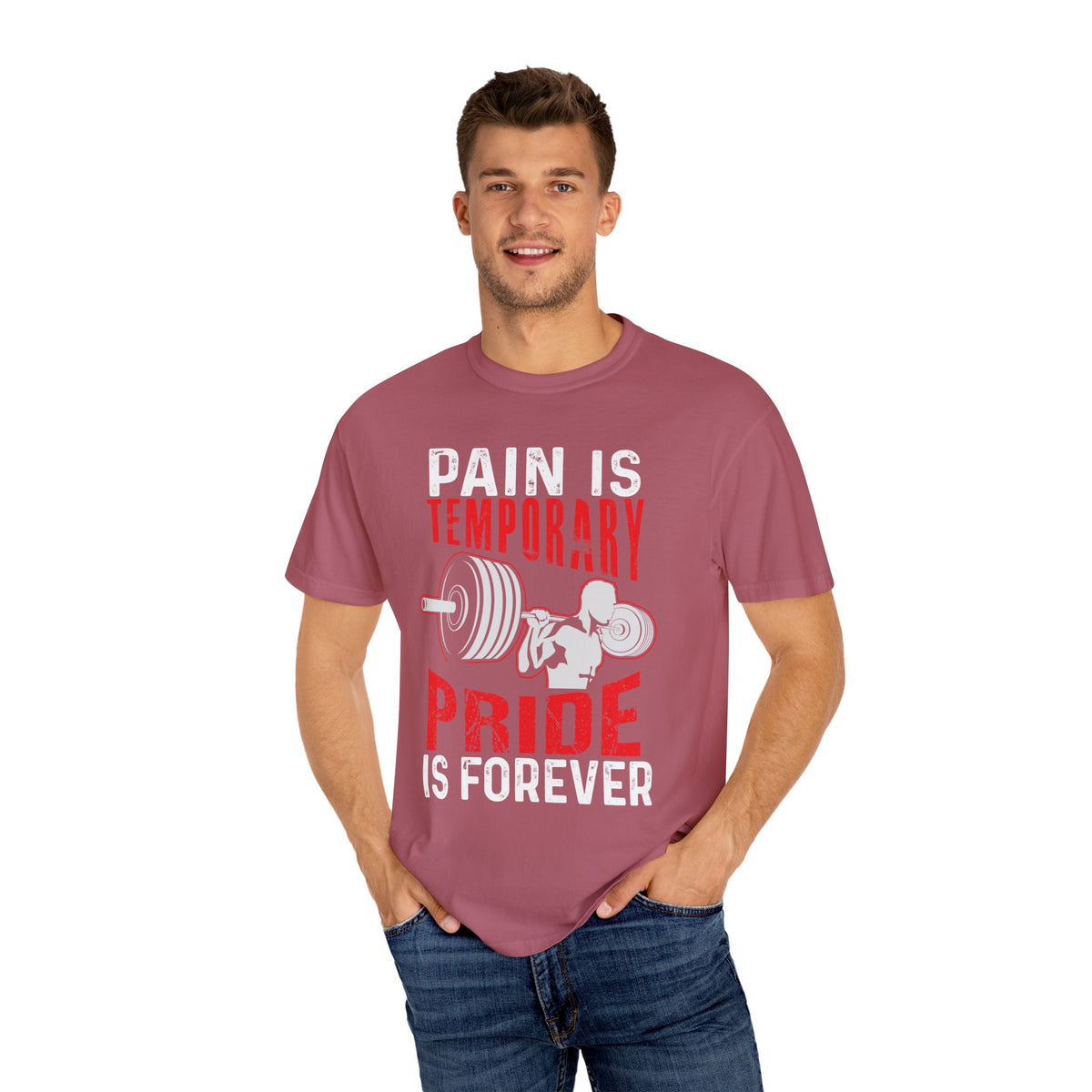 Pain is Temporary Pride Forever Gym Motivation Tee - Premium