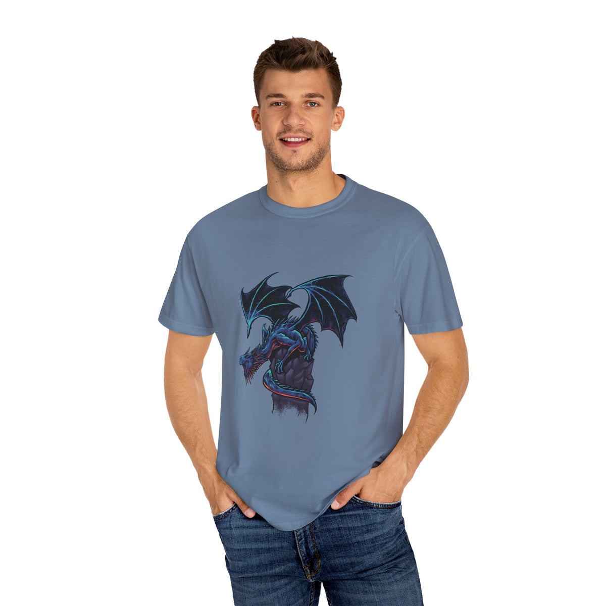 Fierce Dragon Roaring Illustration Graphic Design T-Shirt
