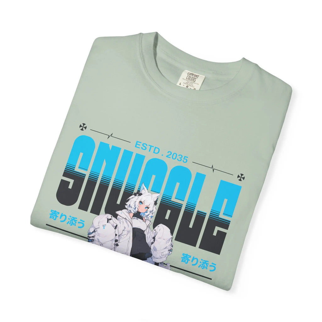 Kawaii Cat Girl Tee - Snuggle Manga Graphic - Cute Gift - Sinful Threads