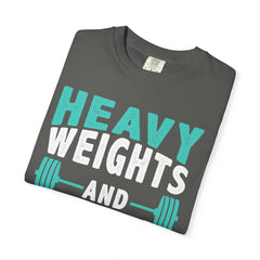 Heavy Weights Protein Shakes Gym Workout T-Shirt for Lifters