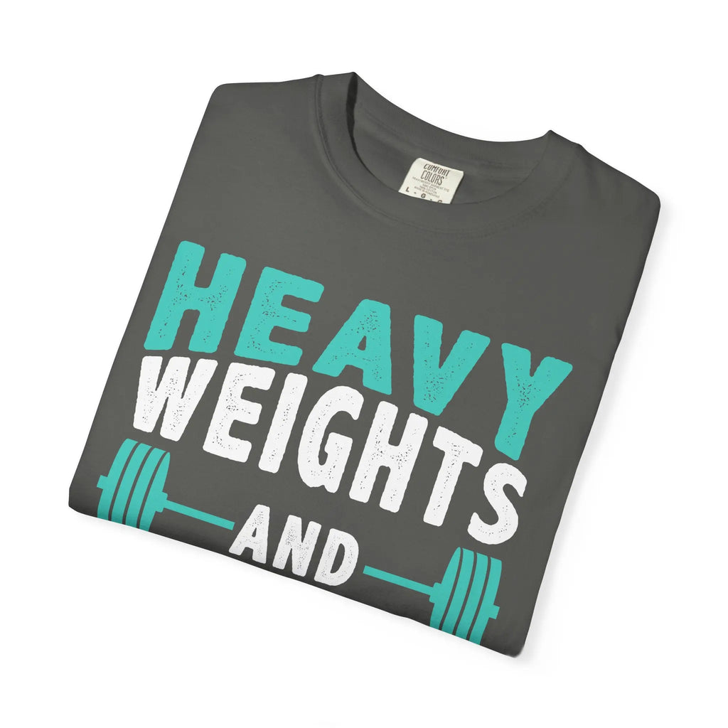 Gym Workout T-Shirt - Heavy Weights Protein Shakes Design for Lifters Printify