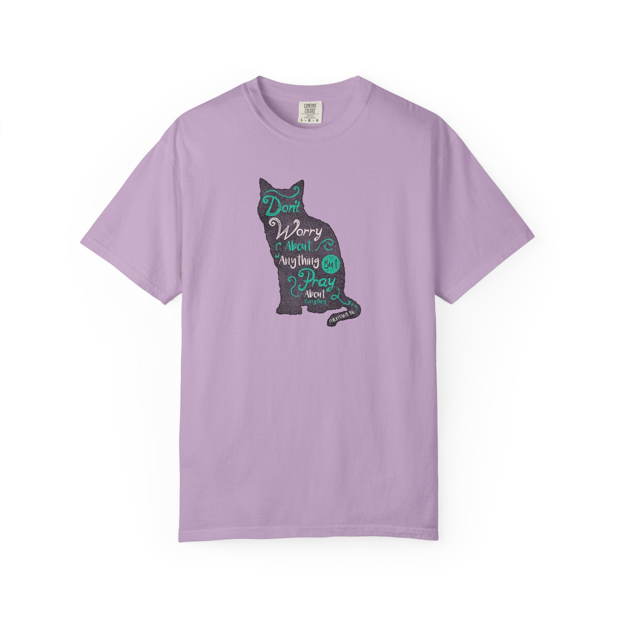 Don't Worry About Anything But Pray Christian Cat T-Shirt - Sinful Threads