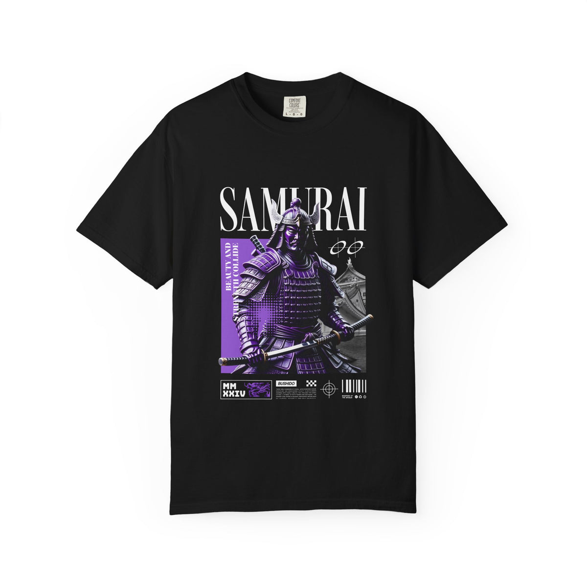 Samurai Warrior Tee - Purple Bushido Graphic - Perfect Gift