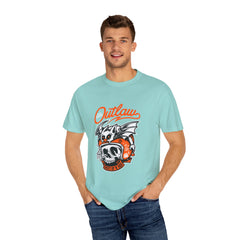 Outlaw Skull with Bat Rider Life To Ride Graphic T-Shirt