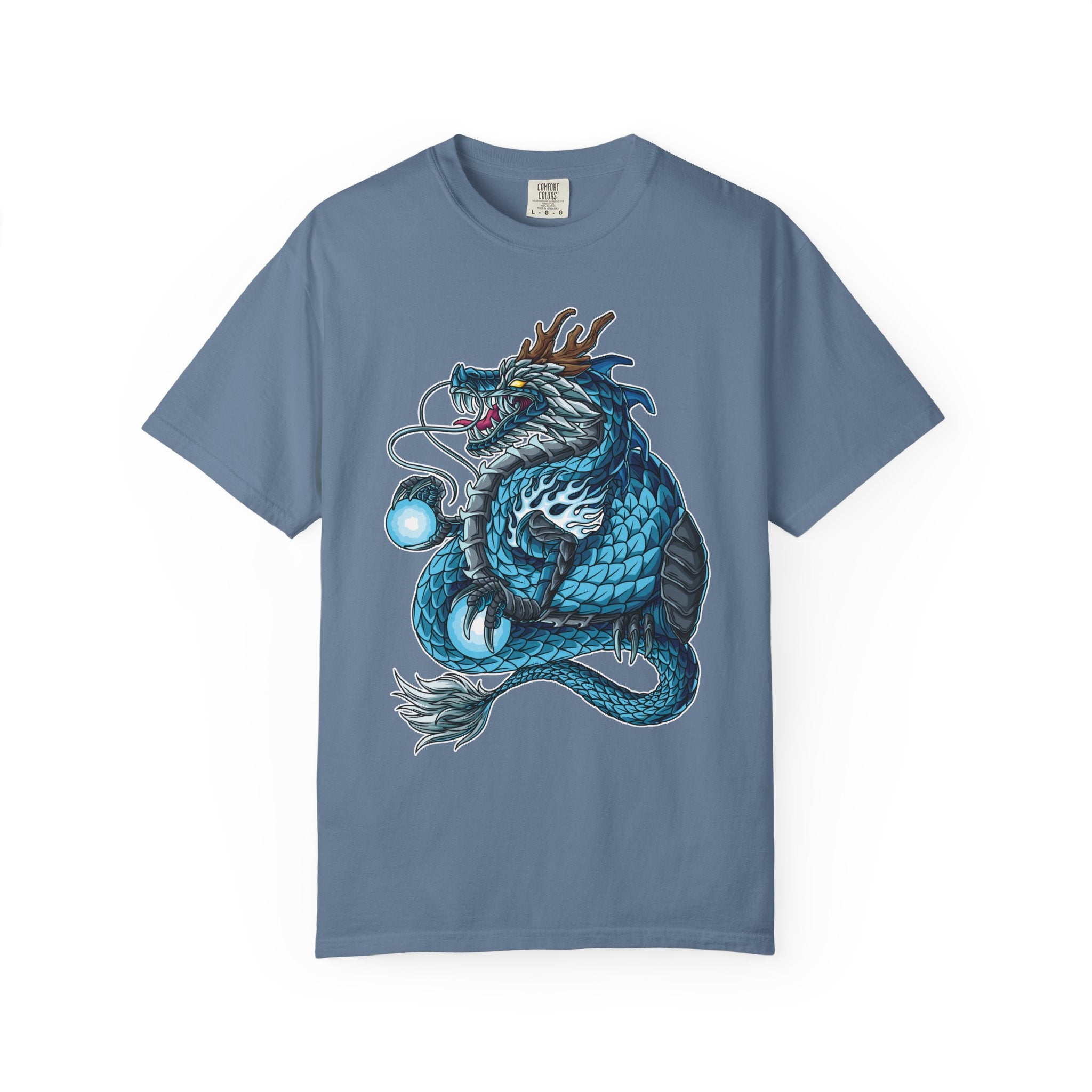 Eastern Dragon Tee - Blue Fantasy Mythical Creature Gift - Sinful Threads