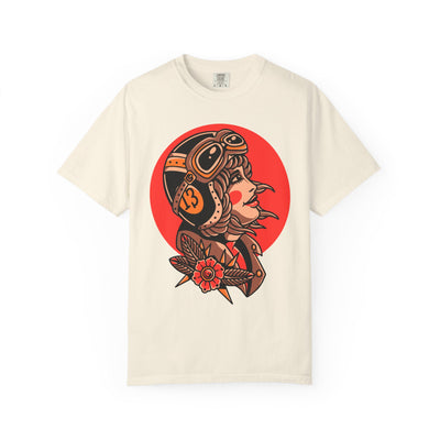Biker Girl Shirt - Tattoo Flower Tee - Motorcycle Art Gift - Sinful Threads