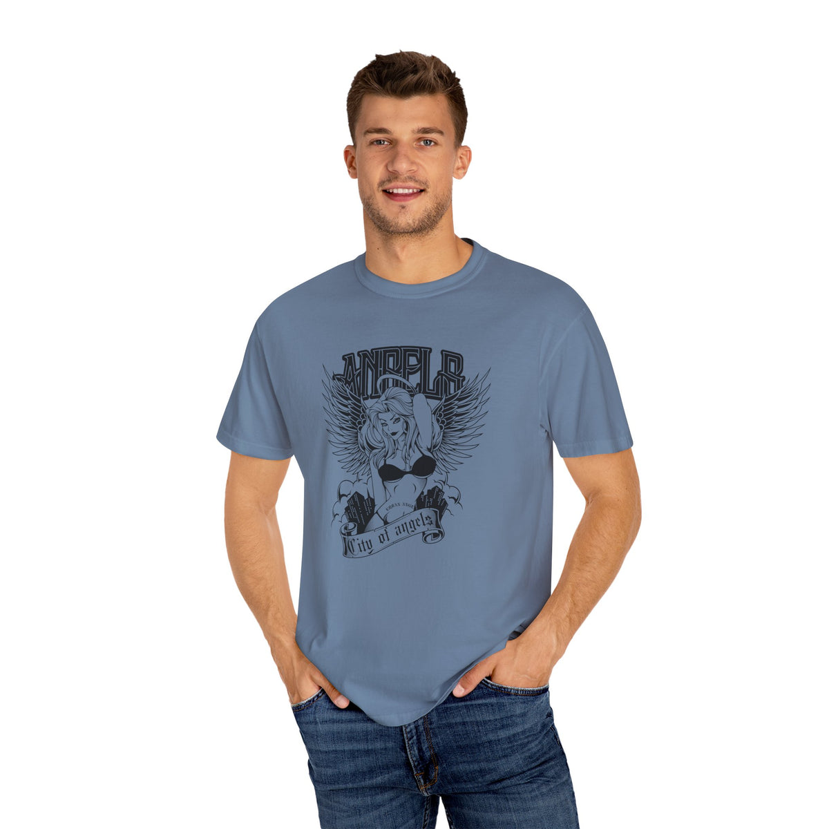 City of Angels Urban Angel Girl with Wings Graphic T-Shirt