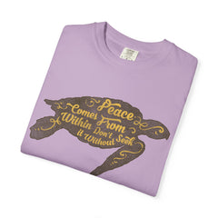 Sea Turtle Peace Comes From Within Design Graphic T-Shirt - Sinful Threads